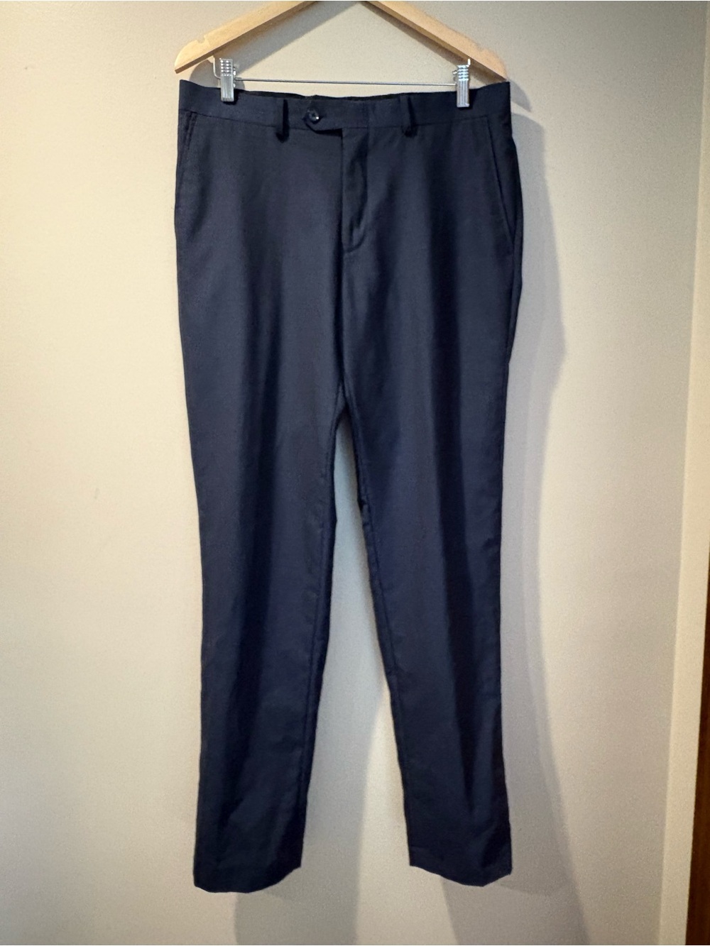 Bar III Men’s Slim Fit Navy Blue 100% Wool Dress Pants 34x34